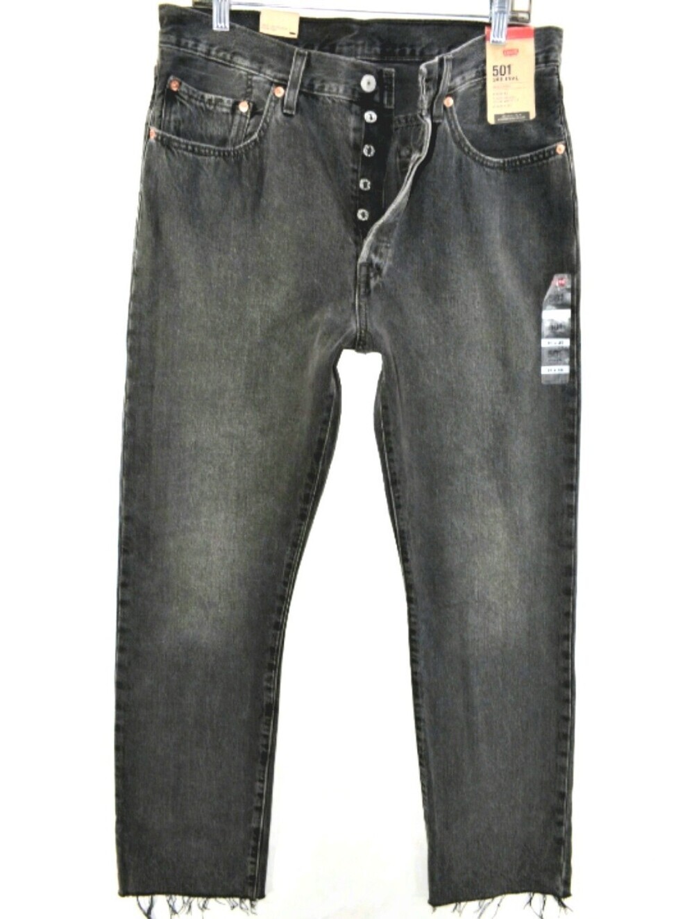 Levi's 501 Original High Rise Straight Raw Frayed Hem Jeans Women Size